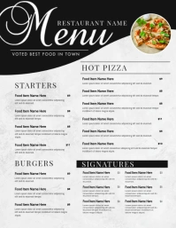 Restaurant Menu Flyer Templates Ulotka (US Letter)