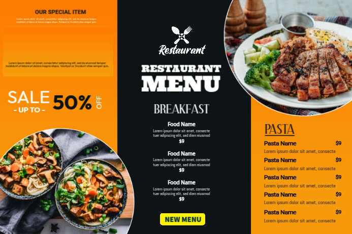 Restaurant Menu Flyers Template | PosterMyWall