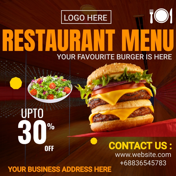 Restaurant menu Instagram ads Template | PosterMyWall