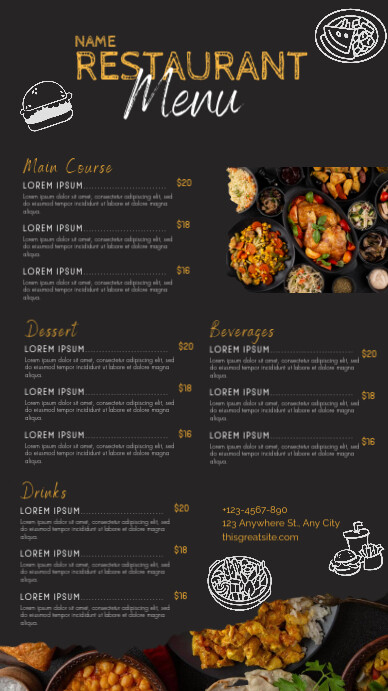 Copy of Restaurant Menu List | PosterMyWall