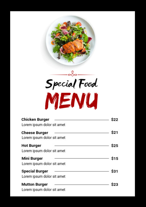 Restaurant Menu List Template | PosterMyWall