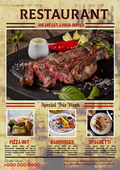 Restaurant Menu Offer Template | PosterMyWall