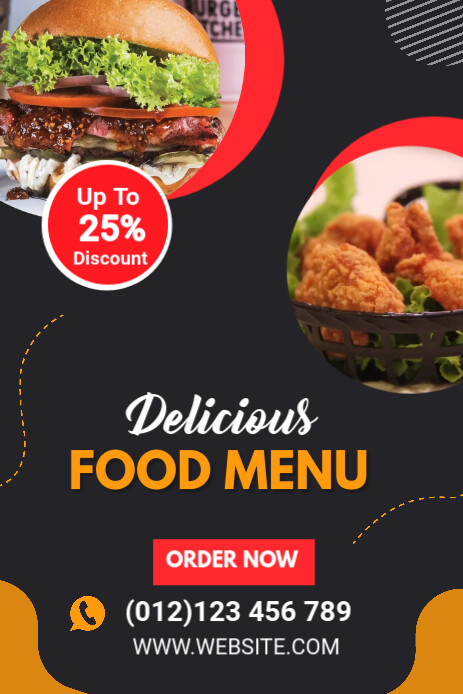 Restaurant Menu Pinterest Graphic Template | PosterMyWall