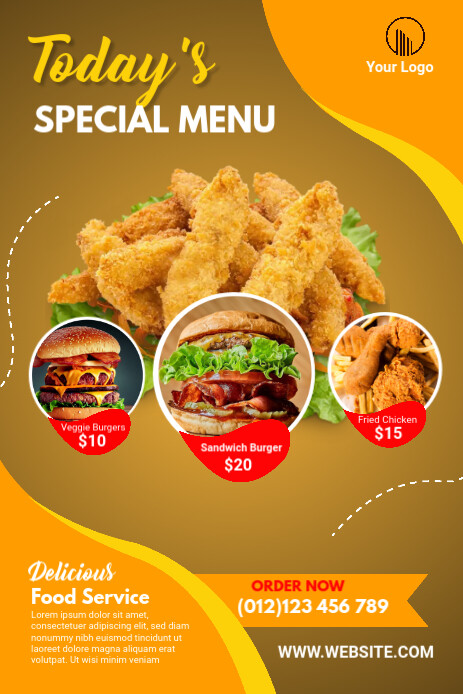 Restaurant menu Pinterest Graphic Template | PosterMyWall