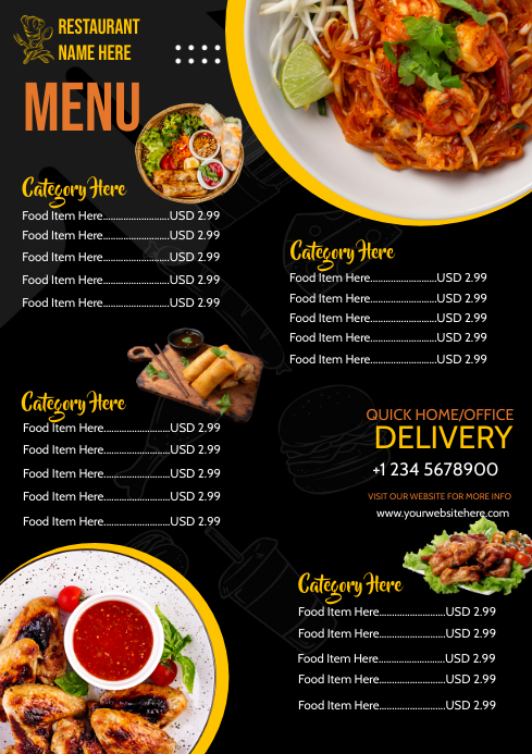 Menu Poster Layout Examples Menu Poster Template