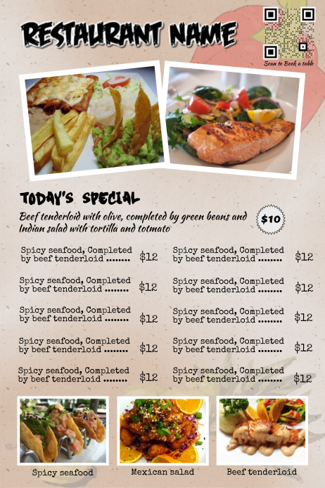 Indian Food Menu Design Indian Summer