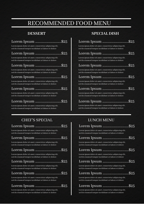 Price Label For Menu Examples Restaurant Menu Price List Template | PosterMyWall
