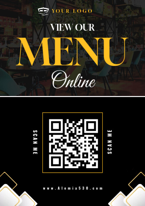 Table Scanner Menu Restaurant Menu QR scanner template | PosterMyWall