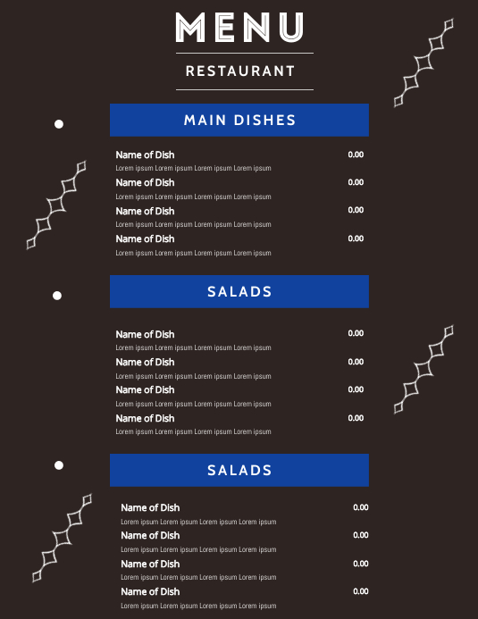 Templat Menu Restoran | PosterMyWall