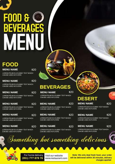 Restaurant menu video Template | PosterMyWall