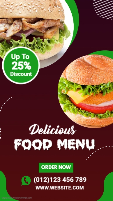 Restaurant menu whatsApp Status Template | PosterMyWall