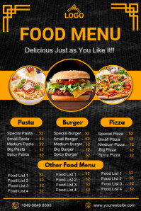 Schwarz Food Menu Poster Template