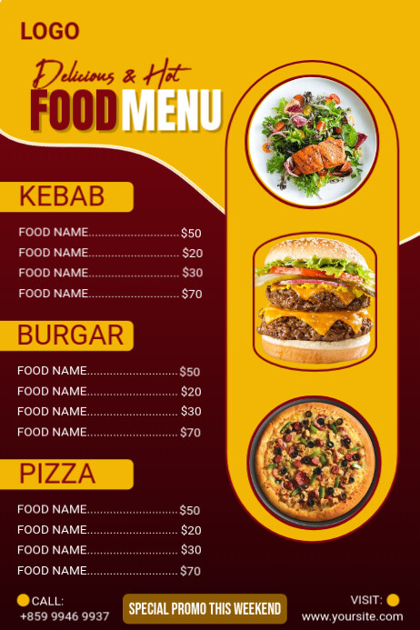 restaurant menus Cartaz template