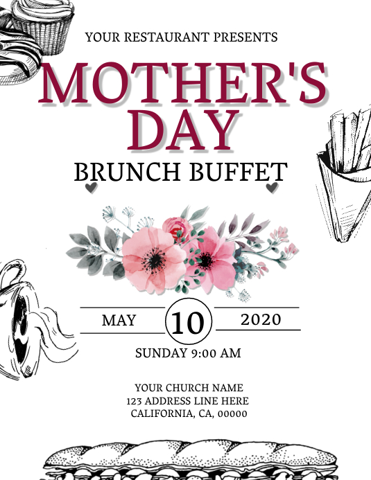 Restaurant Mother's Day Flyer Template PosterMyWall