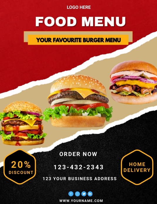 RESTAURANT POSTER (21) Flyer (US Letter) template