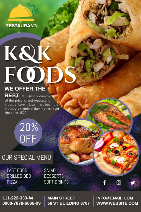 Restaurant poster Template | PosterMyWall