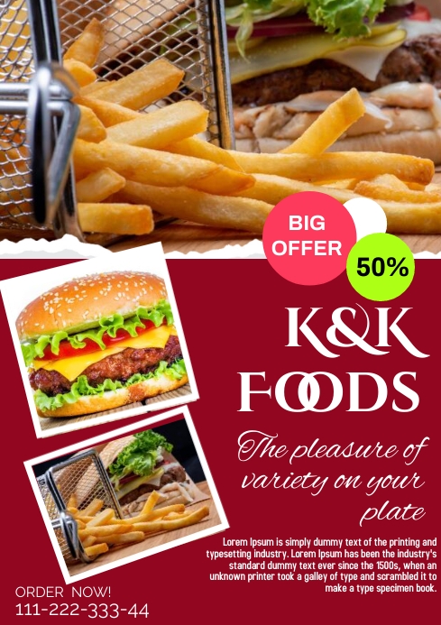 restaurant poster template A4