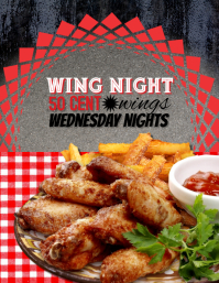 Restaurant Pub Bar Wing Special Night Flyer template
