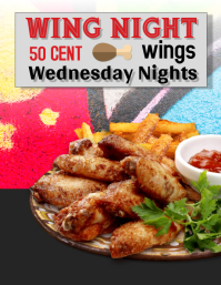 Restaurant Pub Bar Wing Special Night Flyer template