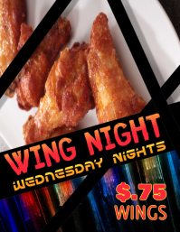 Restaurant Pub Bar Wing Special Night Flyer template