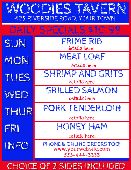 Restaurant Pub Daily Specials Template PosterMyWall Restaurant Pub Daily Specials Template PosterMyWall