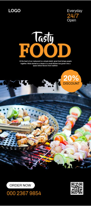 Food Rack Wording Copy of Restaurant rack card | PosterMyWall