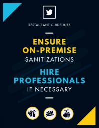 Restaurant Sanitization Employee Guide Banner Flyer (Letter pang-US) template