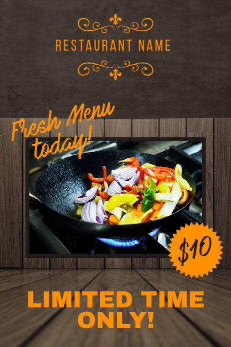 Restaurant Signage Design Template | PosterMyWall Restaurant Signage Design Template | PosterMyWall