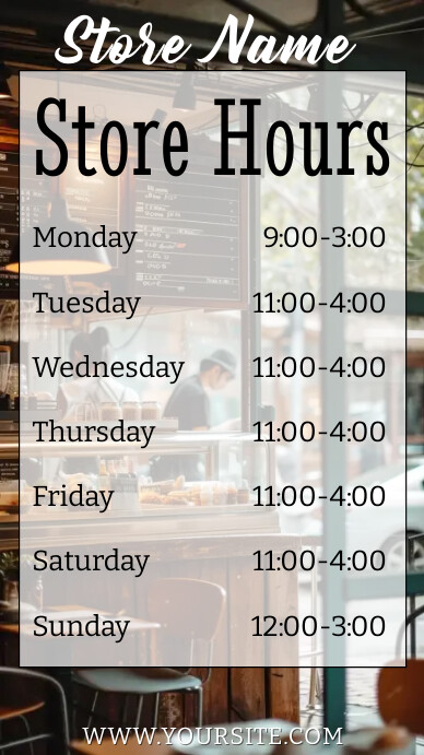Restaurant Operating Hours restaurant Store Hours of Work Digital Displa Template | PosterMyWall