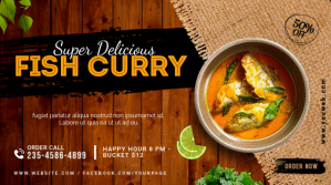 Marron Fish Curry Promotion Twitter Post Template