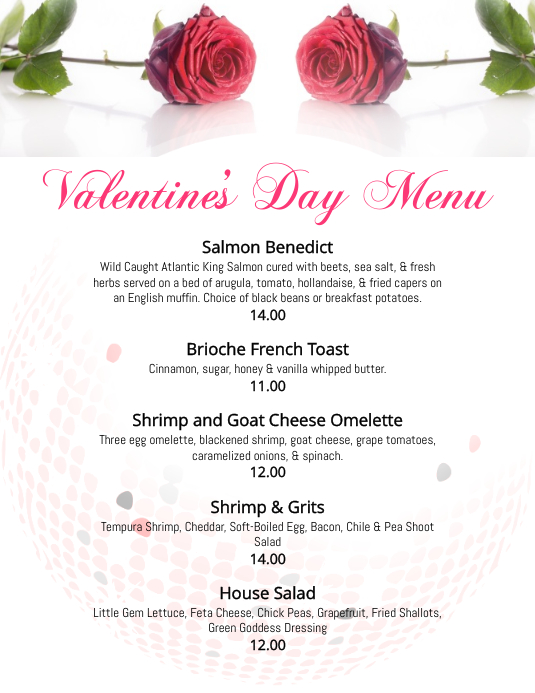 Weekendbroward valentine incomplete Valentine's Day Restaurant Menus : Valentine S Day Menu Templates