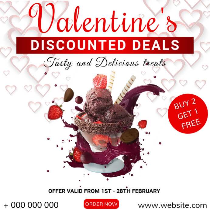 Restaurant Valentine's deals Instagram Post template