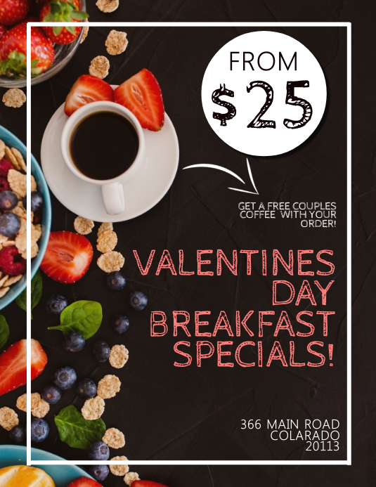 Restaurant Valentines Specials Event Template PosterMyWall