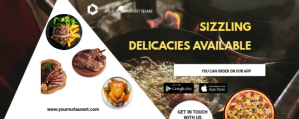 Black Restaurant video template Twitch Profile Banner