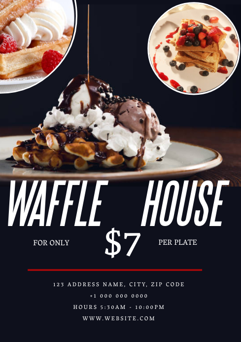 Waffle Flyer.pdf Restaurant Waffles Flyer ad Template | PosterMyWall