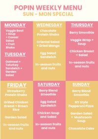 Restaurants weekly food menu template | PosterMyWall