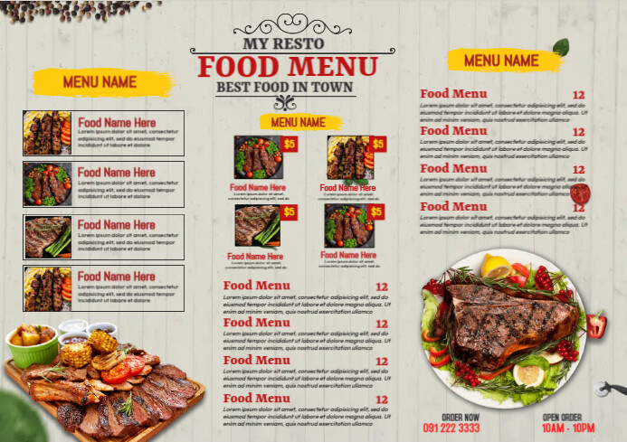Re Design Restro Menu Copy of Resto Food Menu | PosterMyWall