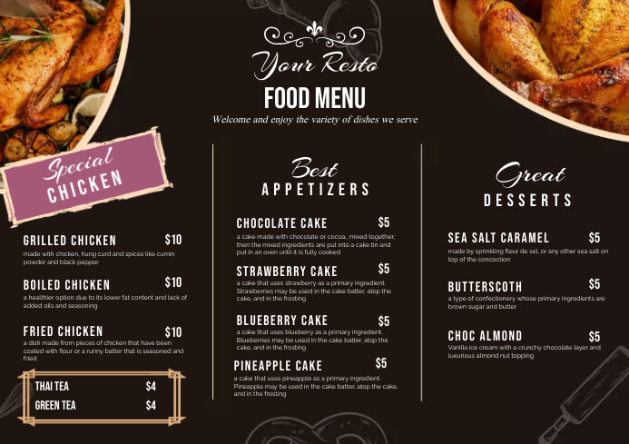 Restored Menu Template Resto Menu Template | PosterMyWall