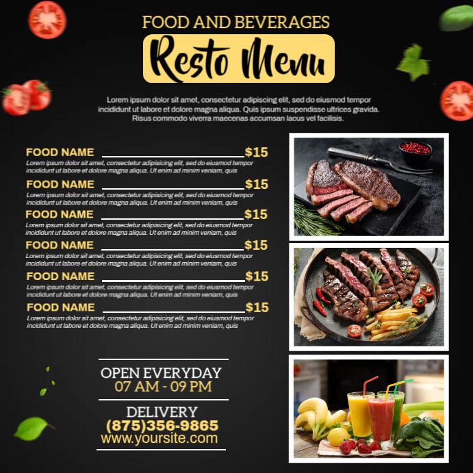 Resto Menu Template | PosterMyWall