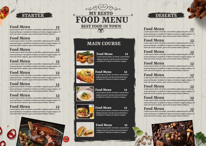 Restored Menu Template Copy of Resto Menu Template | PosterMyWall