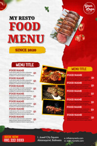 Restro Menu Rectangle Resto Menu Template | PosterMyWall
