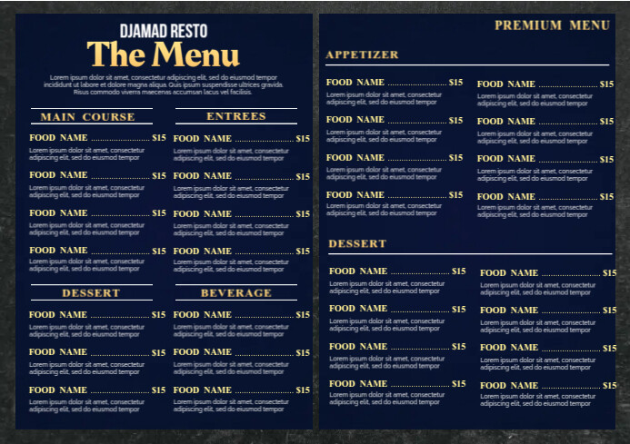 Restored Menu Template Resto Menu Template | PosterMyWall