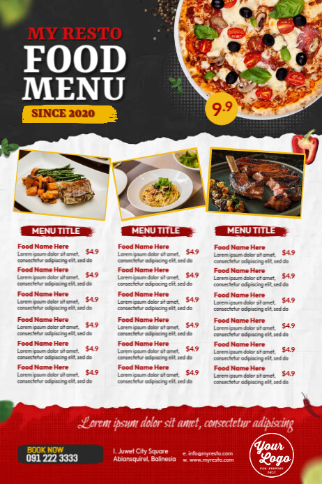 Resto Menu Template | PosterMyWall