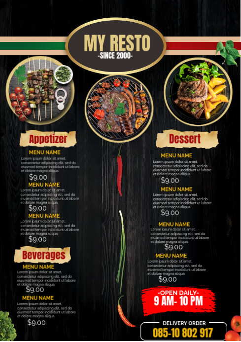 Restored Menu Template Resto Menu Template | PosterMyWall