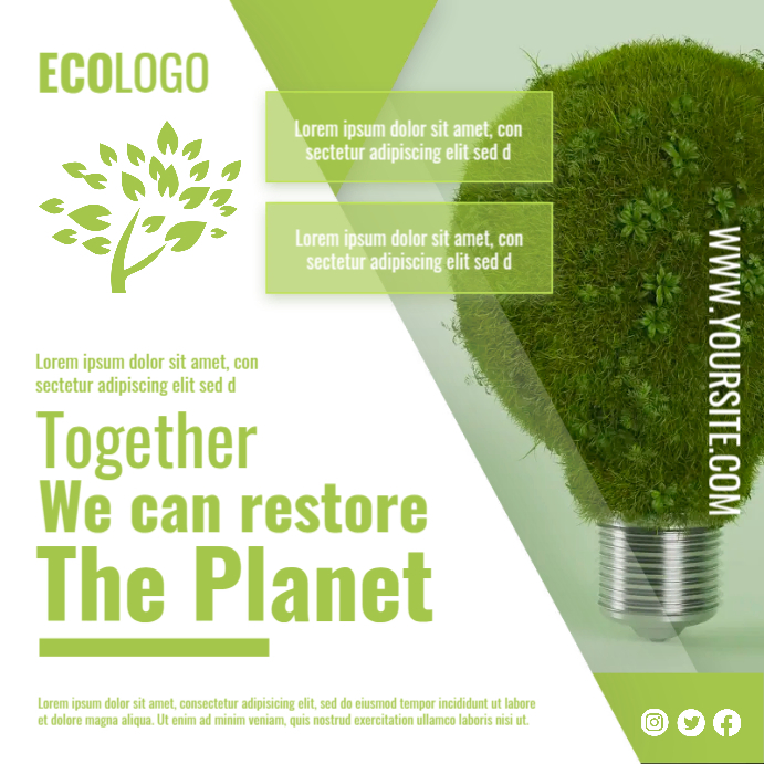 Restore The Planet Instagram Plasing template