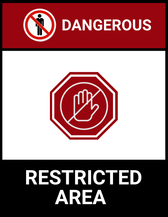 Custom Restricted Sign Template Restricted Area sign Template | PosterMyWall