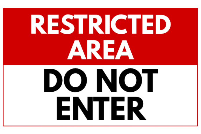 Restricted Access Poster Example Restricted area yard sign Template | PosterMyWall