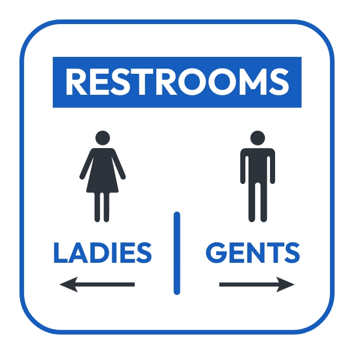 Restroom icons signage Instagram Plasing template