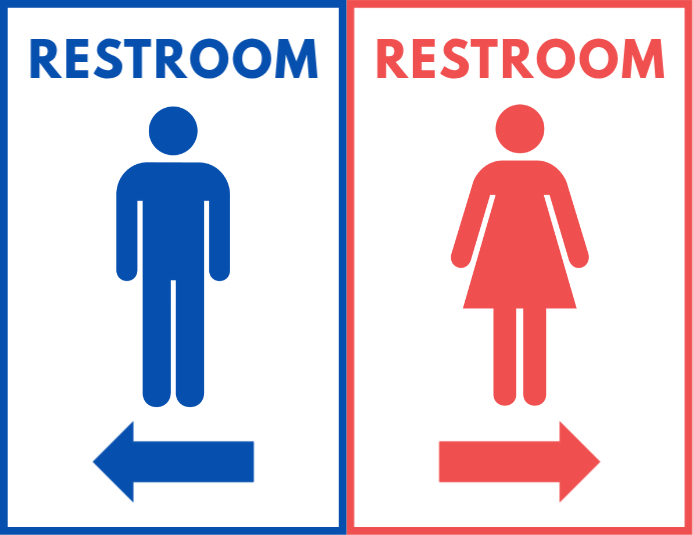 Blue Men's Restroom Sign A4 Template | PosterMyWall