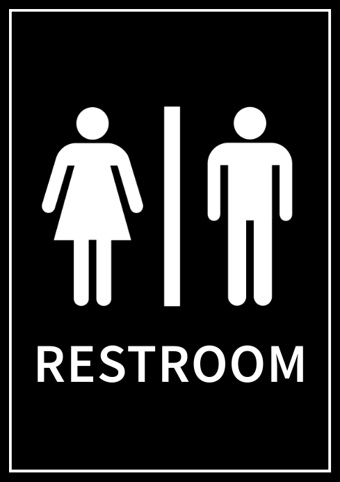 Restroom Sign Simple Template | PosterMyWall